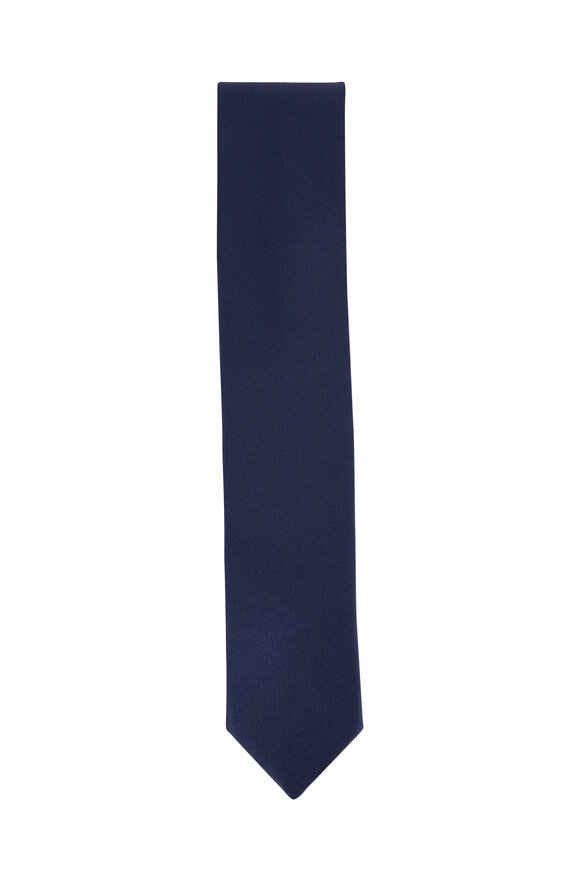 Dolce Punta Navy Blue Grosgrain Formal Necktie