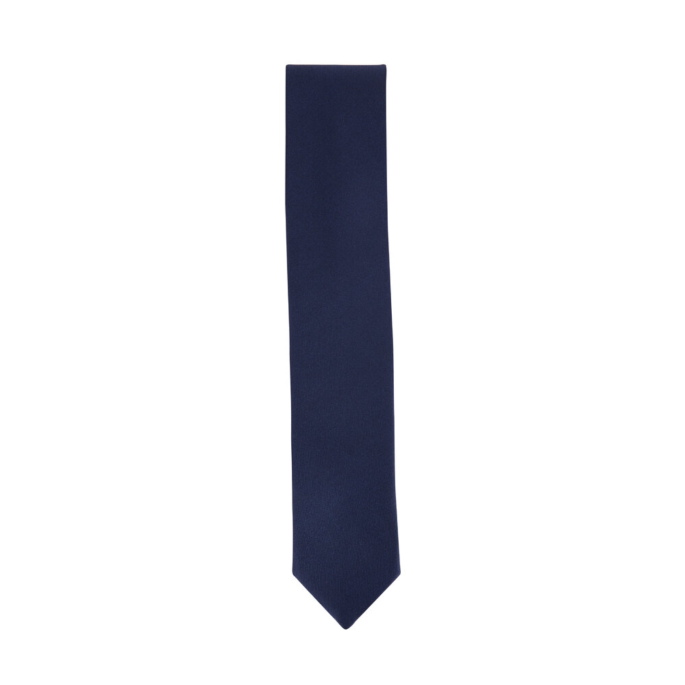 Dolce Punta - Navy Blue Grosgrain Formal Necktie