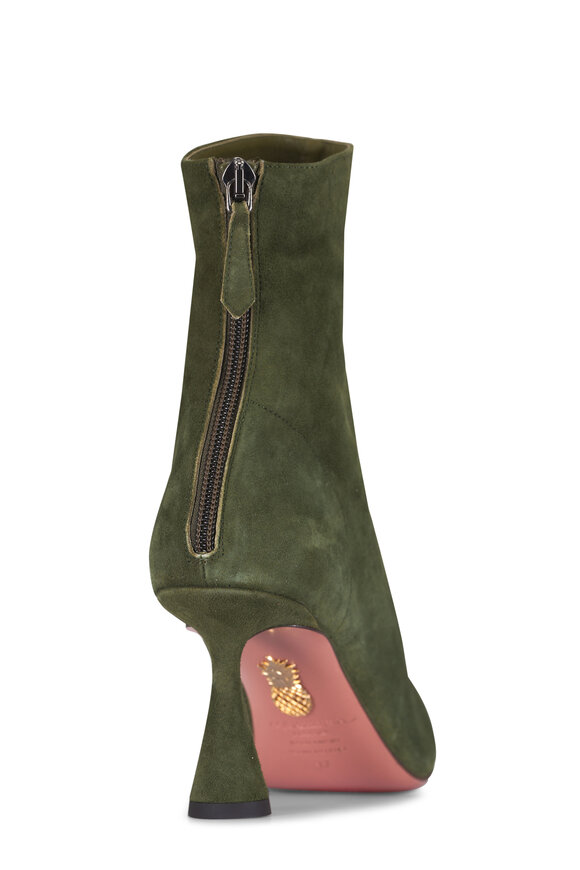 Aquazzura Amore Hunter Green Suede Bootie, 75mm - view 5