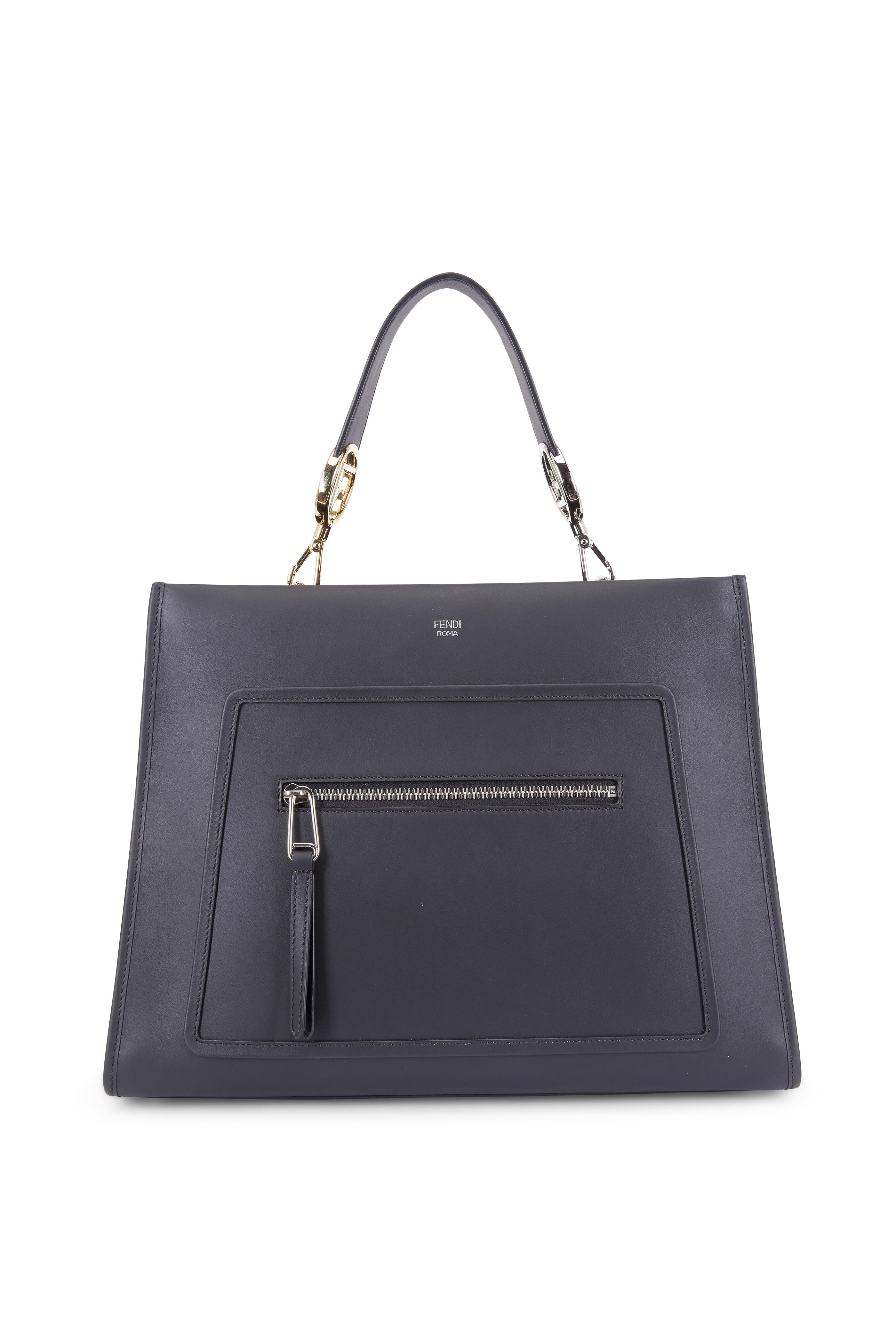 Fendi - Runaway Black Leather Large Luxe Tote Bag