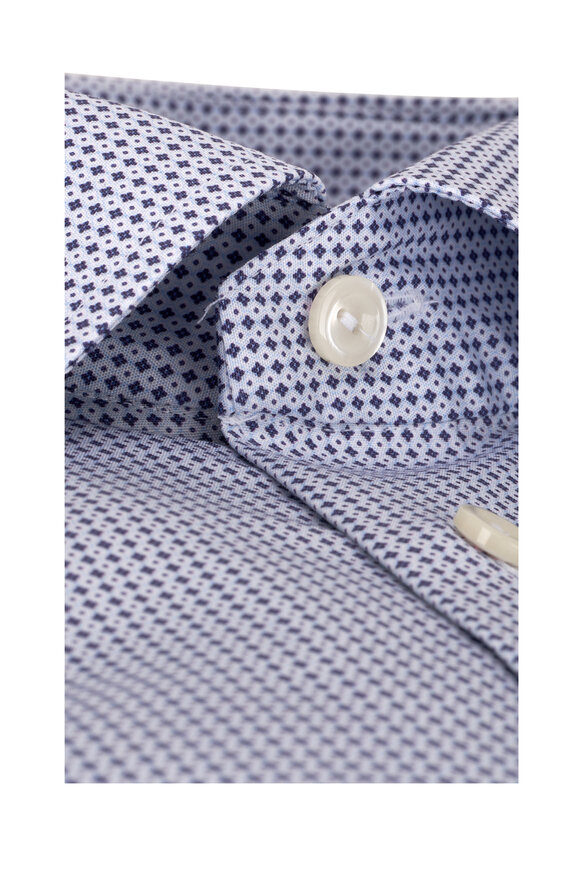 Eton - Midnight Blue Patterned Slim Fit Dress Shirt