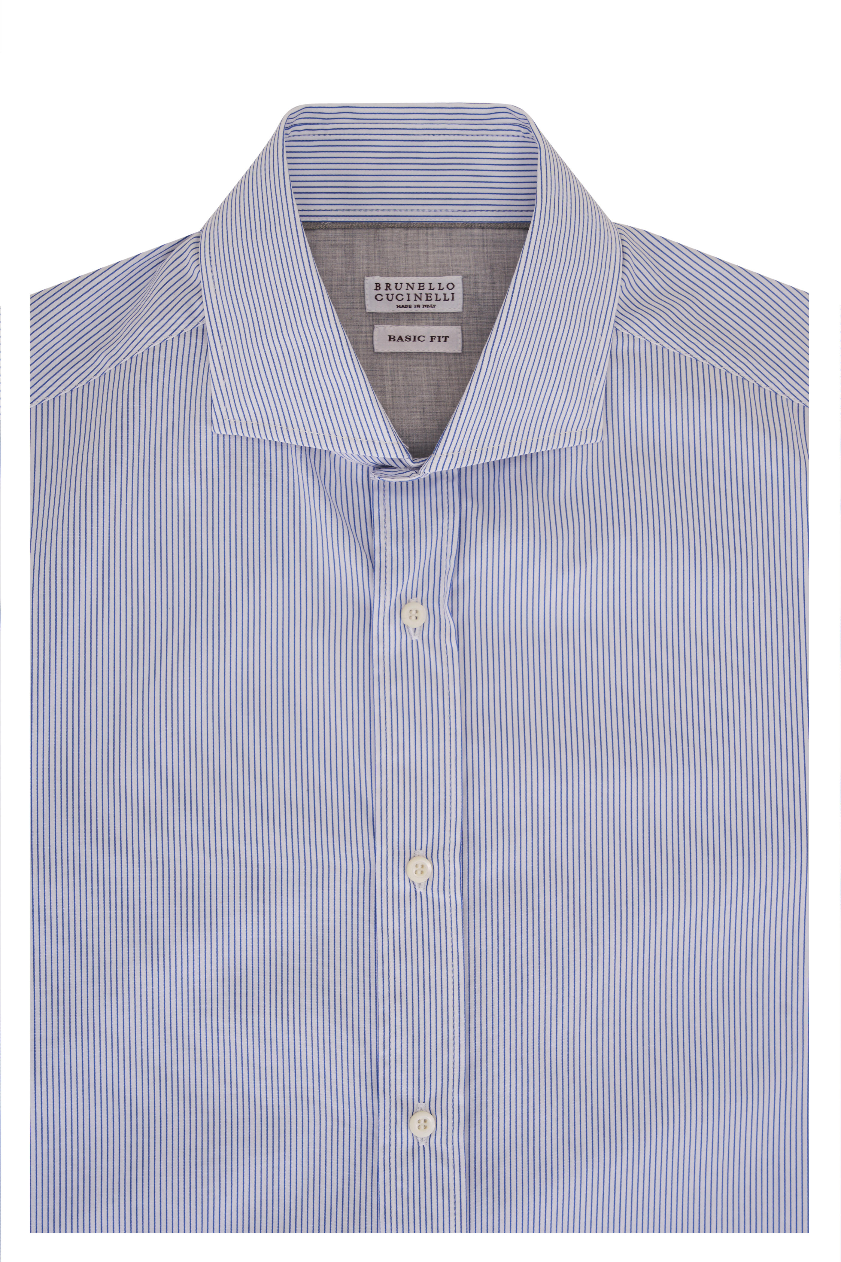 Brunello Cucinelli spread-collar cotton shirt - Brown