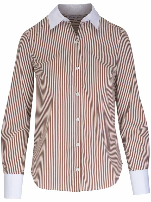 Veronica Beard - Marisol Deep Ochre White Stripe Poplin Shirt 