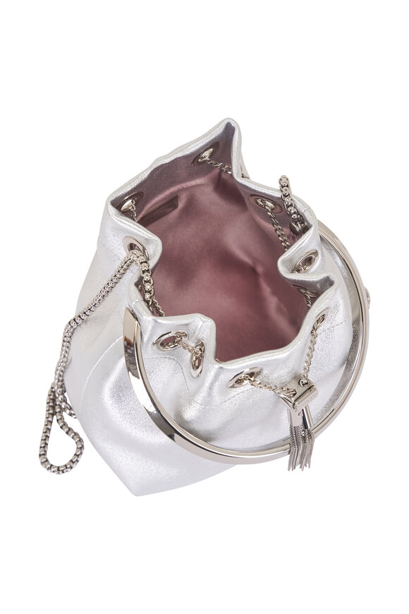 Jimmy Choo Bon Bon Silver Leather Bucket Bag - view 4