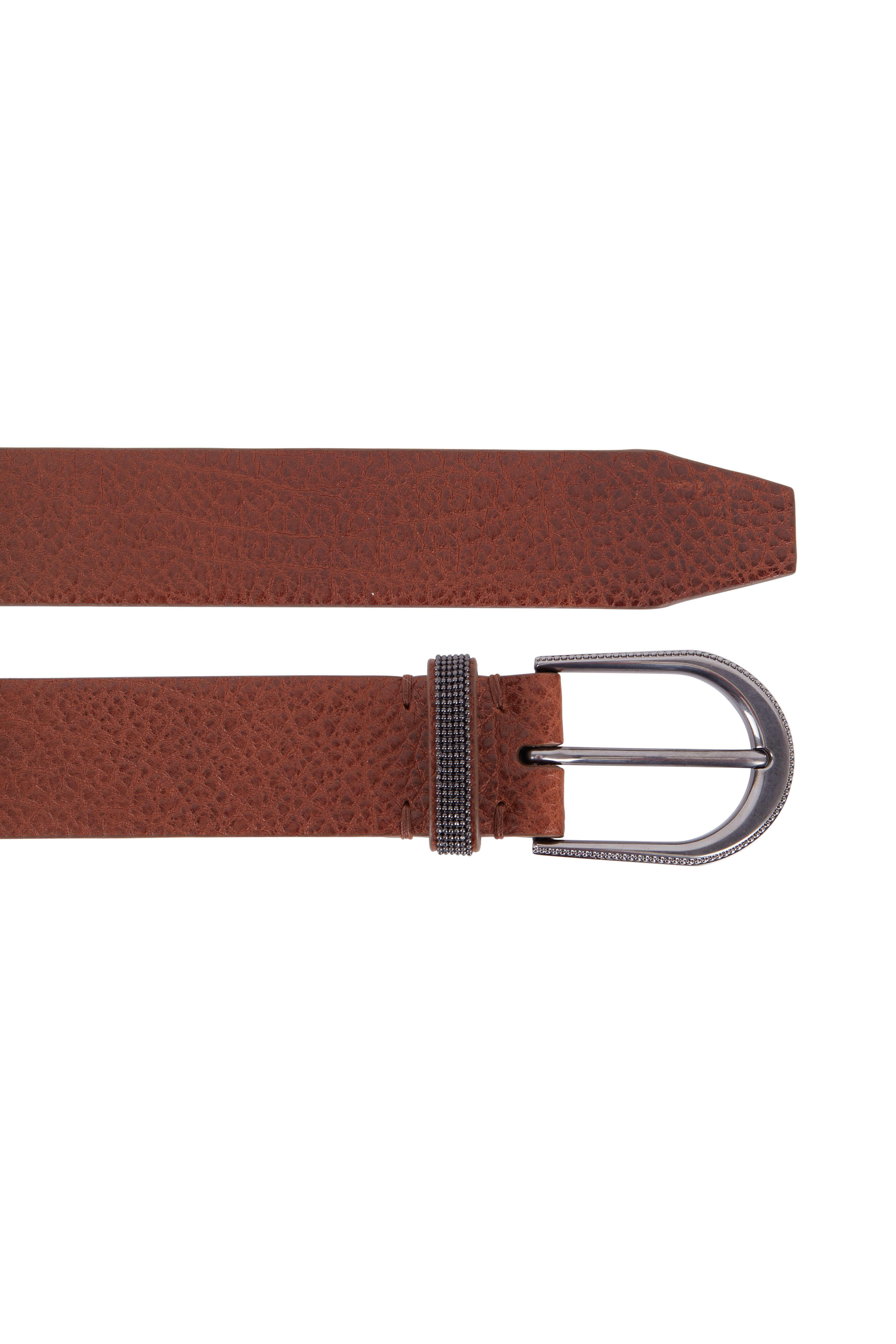 Brunello Cucinelli - Cinannon Shiny Hammered Leather Belt
