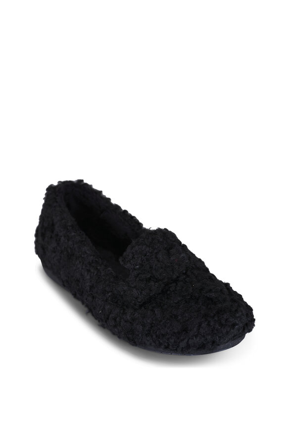 PRADA フラットパンプス　羊革　ブラック Prada - Spazzolato Black Buckle Strap Loafer, 50mm