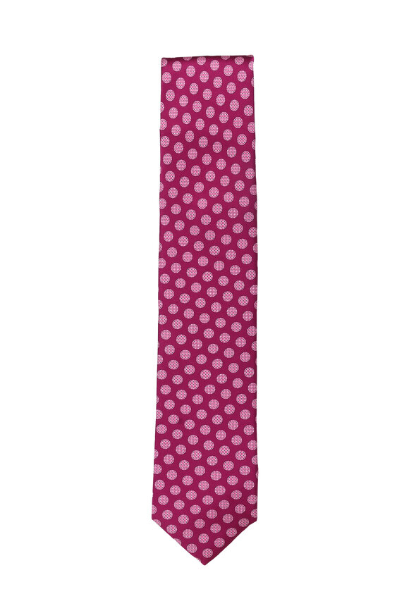 Momas Magenta Geometric Print Necktie