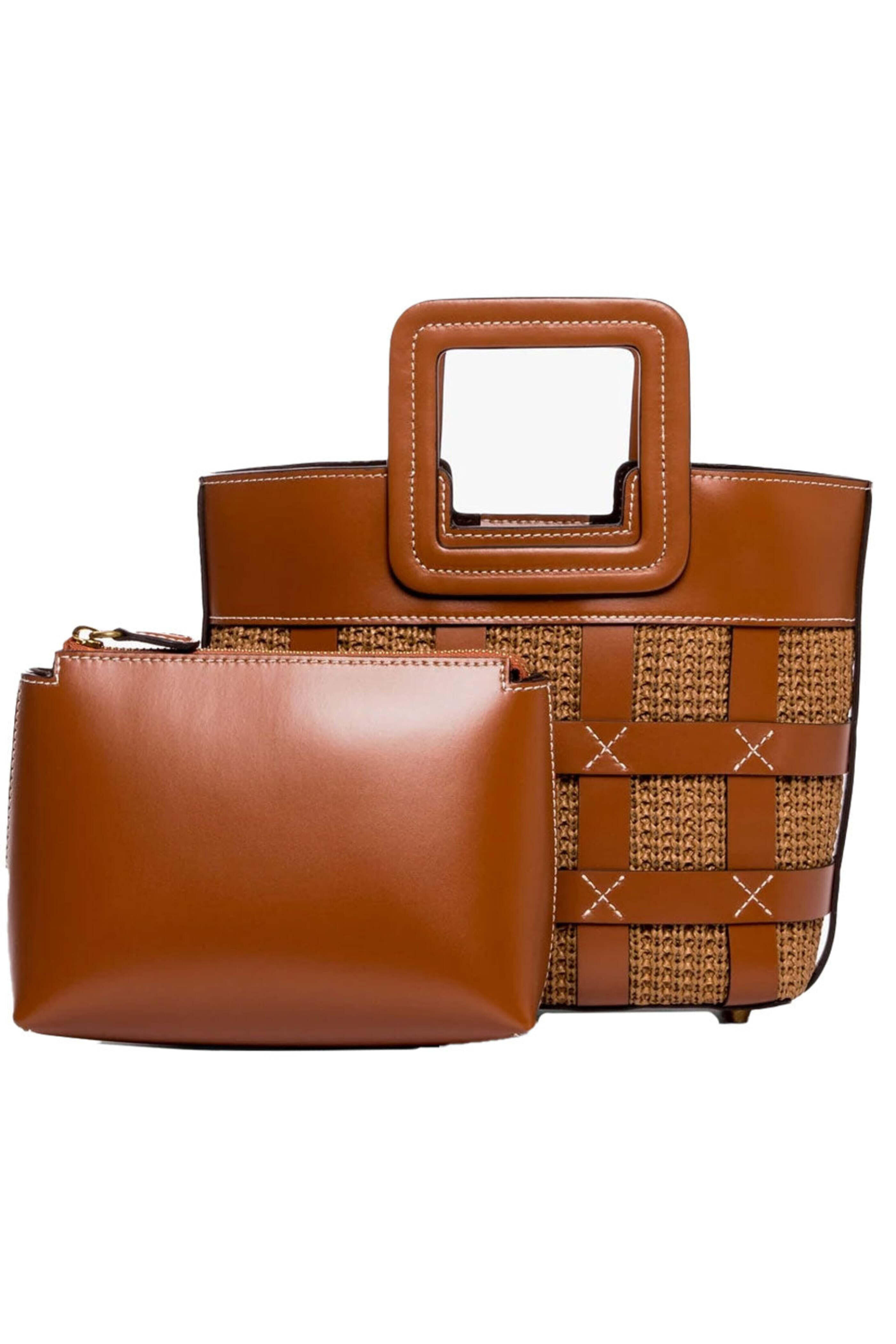 Staud - Mini Raffia Shirley Bag in Tan