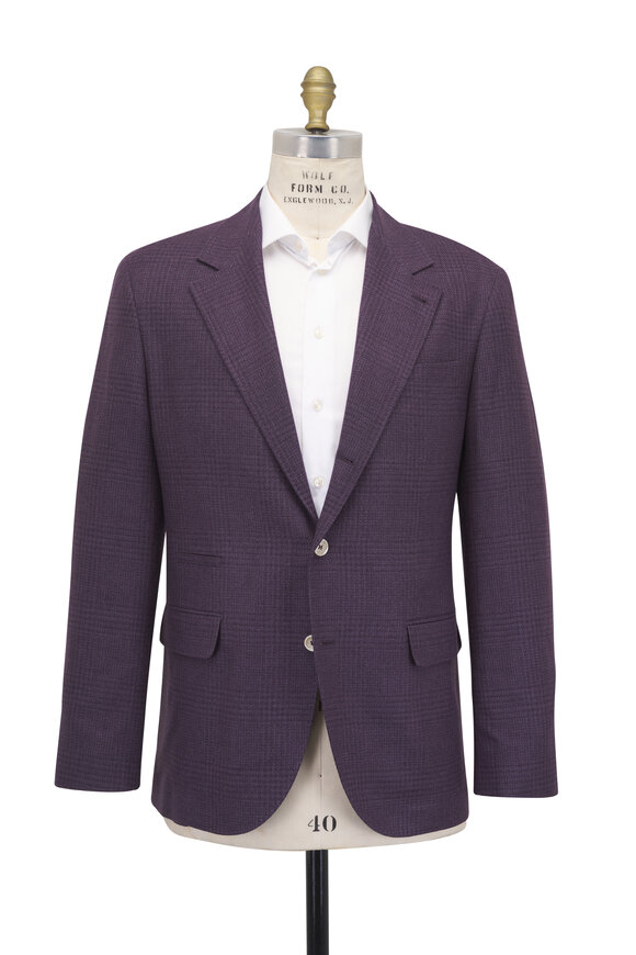 Brunello Cucinelli Dark Burgundy Wool, Cashmere & Silk Sportcoat - view 3