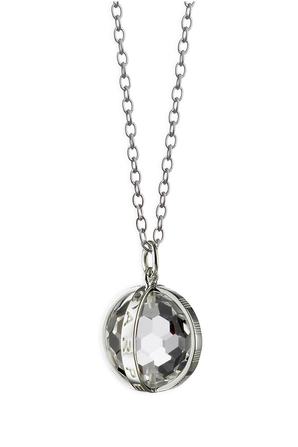 Monica Rich Kosann Sterling Silver Crystal Carpe Diem Necklace
