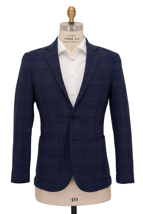 Maurizio Baldassari - Blue Tonal Plaid Wool Sportcoat 