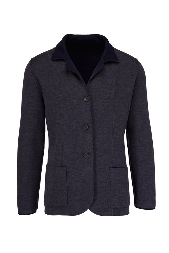 Maurizio Baldassari Navy & Gray Reversible Jacket - view 3