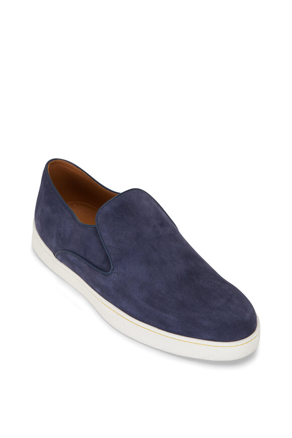 John Lobb - Haven Navy Suede Slip On Sneaker