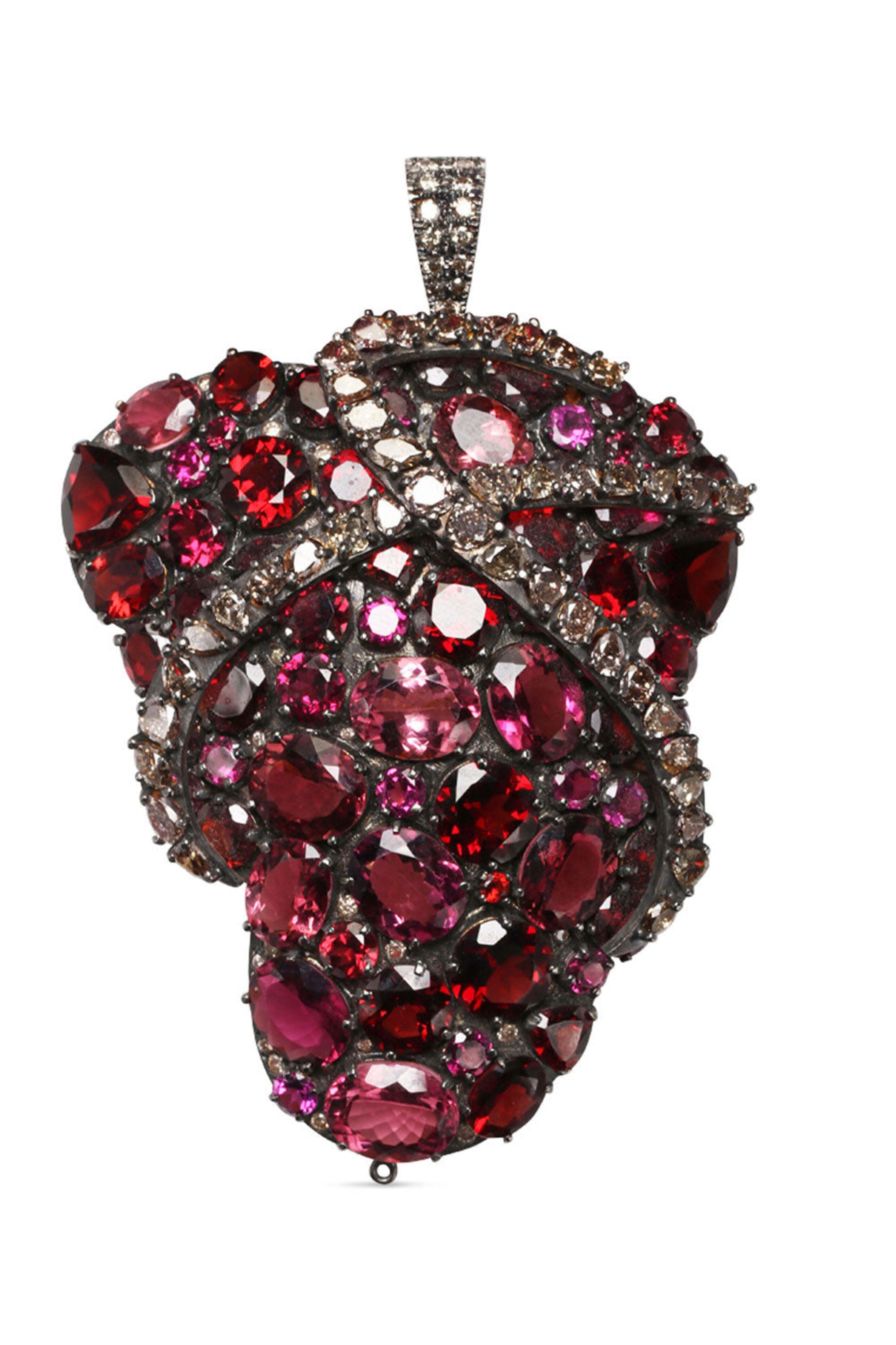 Michael Tracy - Rubellite & Garnet Bernini Bulge II Pendant
