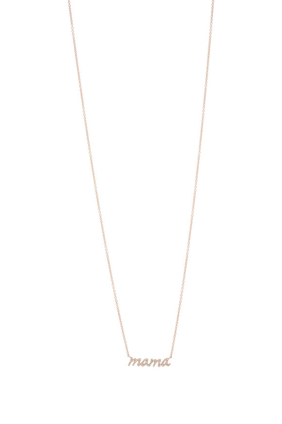 Kai Linz Rose Gold Diamond Mama Necklace