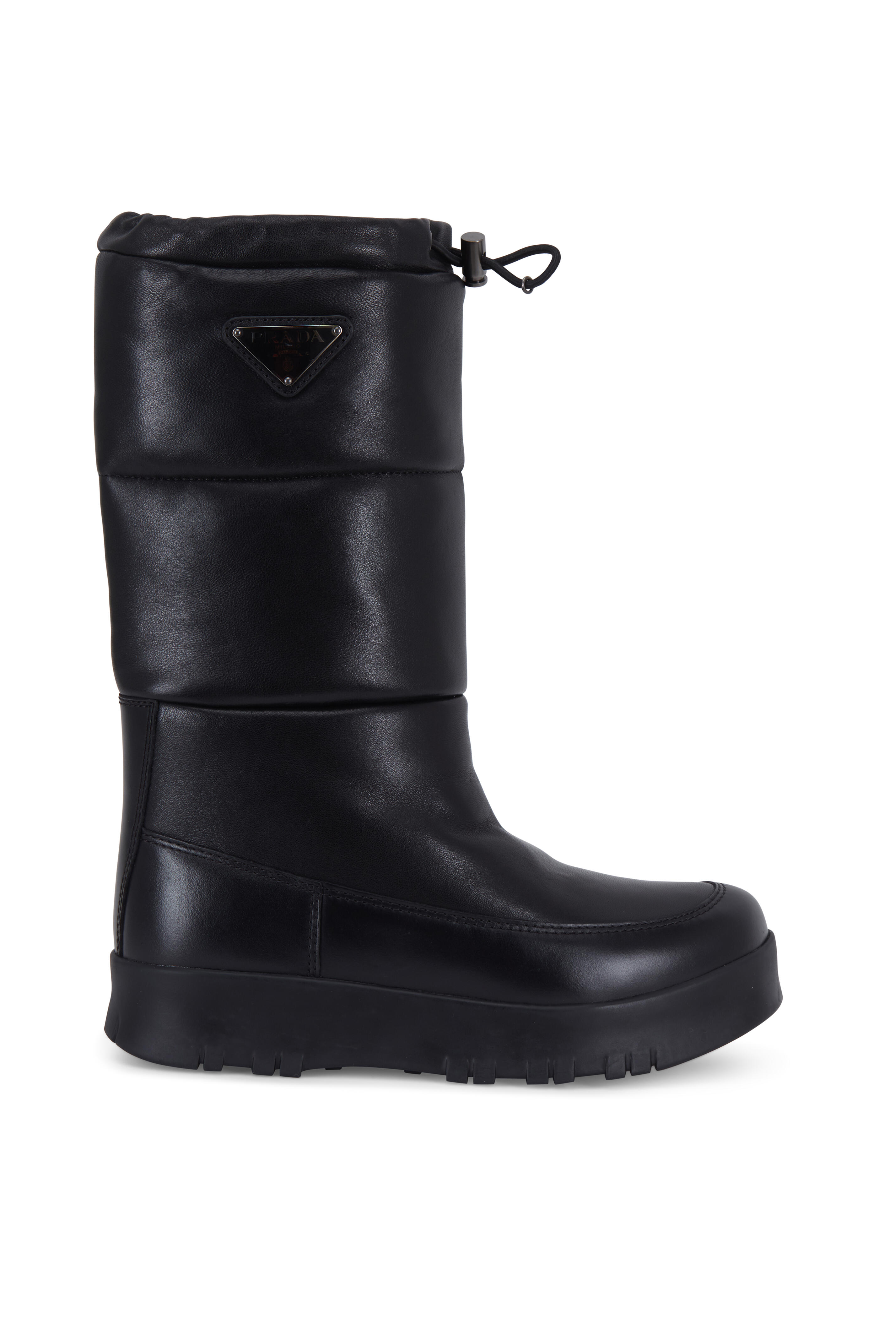 Prada - Black Quilted Bomber Drawstring Snow Boot