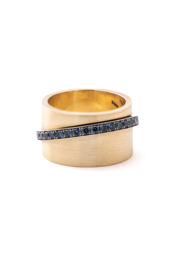 Sylva & Cie 18k Yellow Gold Sapphire Roller Ring - view 1