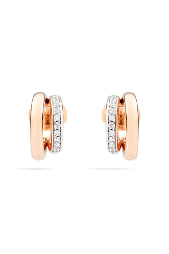 Pomellato 18k Rose Gold Diamond Together Huggie