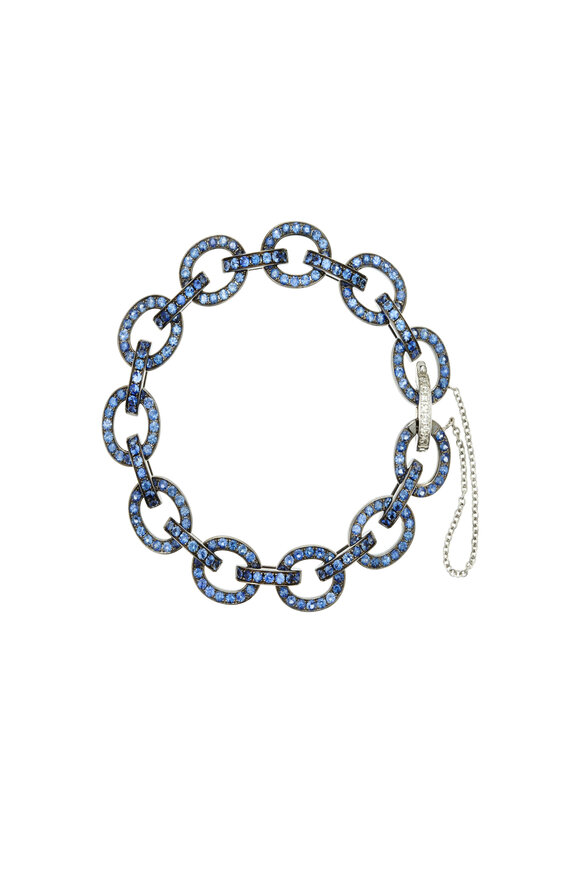 Nam Cho - White Gold Sapphire Link Bracelet