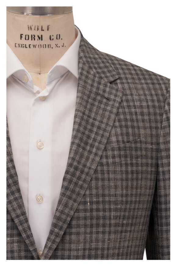 Zegna Gray & Brown Check Sportcoat