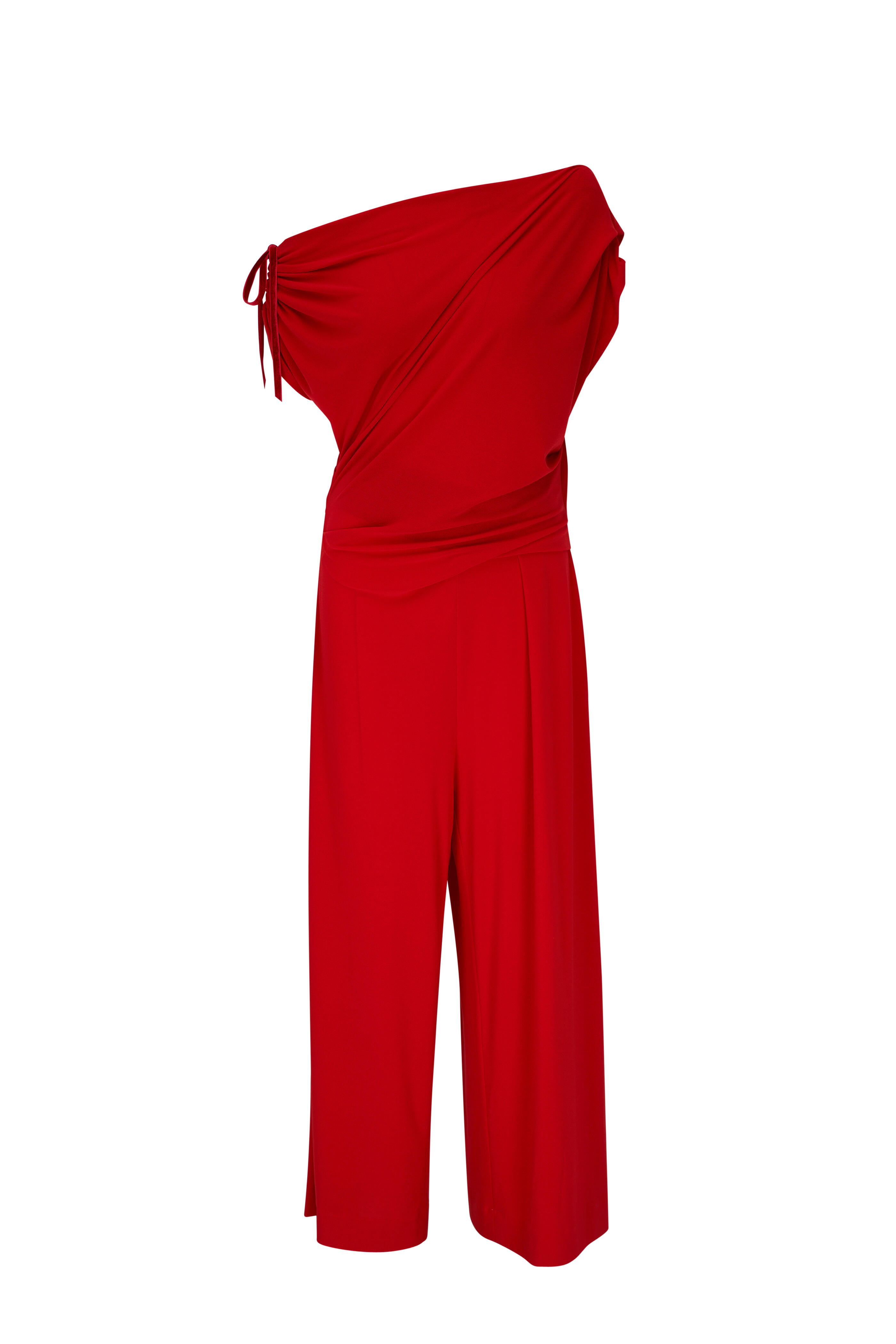 Talbot Runhof - Red Jersey Crepe Jumpsuit | Mitchell Stores