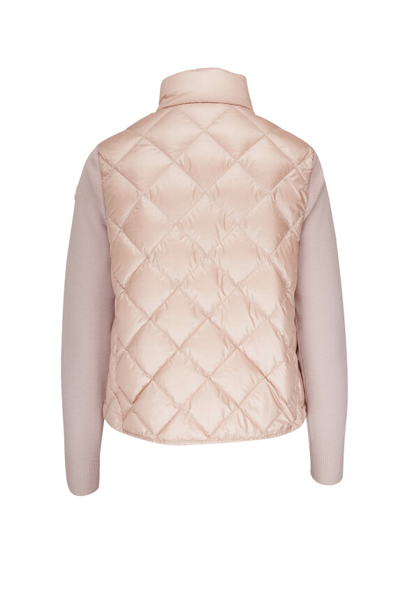 Moncler - Solid Pink Wool & Nylon Down Jacket