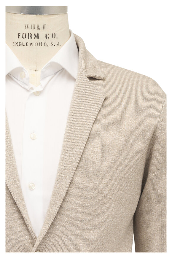 Peter Millar Beau Truffle Wool & Linen Sweater Blazer - view 1