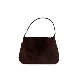 The Row - Bourse Ebony Suede Shoulder Bag | Mitchell Stores