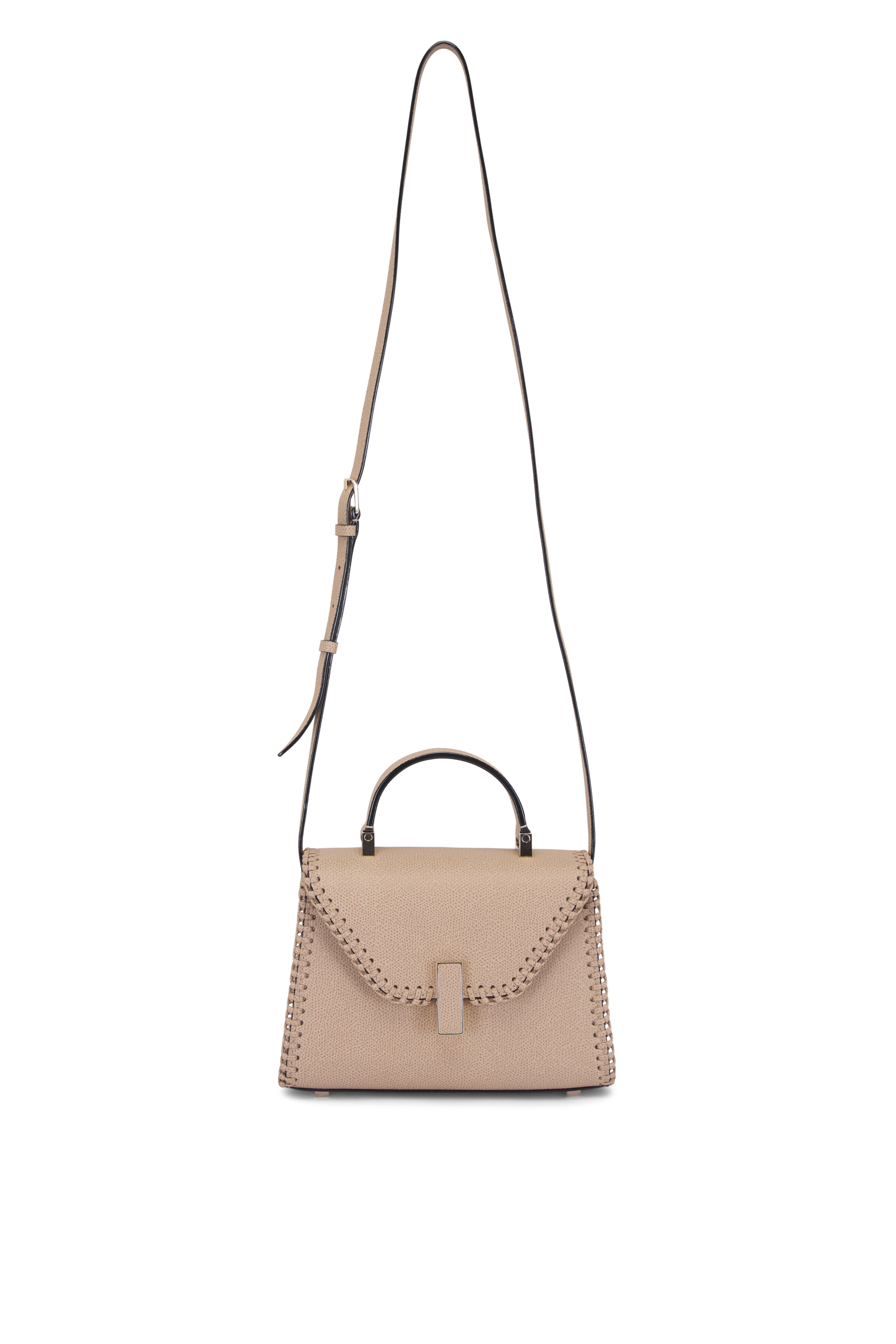 Valextra - Micro Iside Cashmere Beige Whipstitch Crossbody
