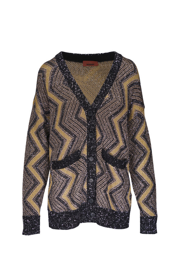 Missoni Gold & Black Chevron Sequin Cardigan