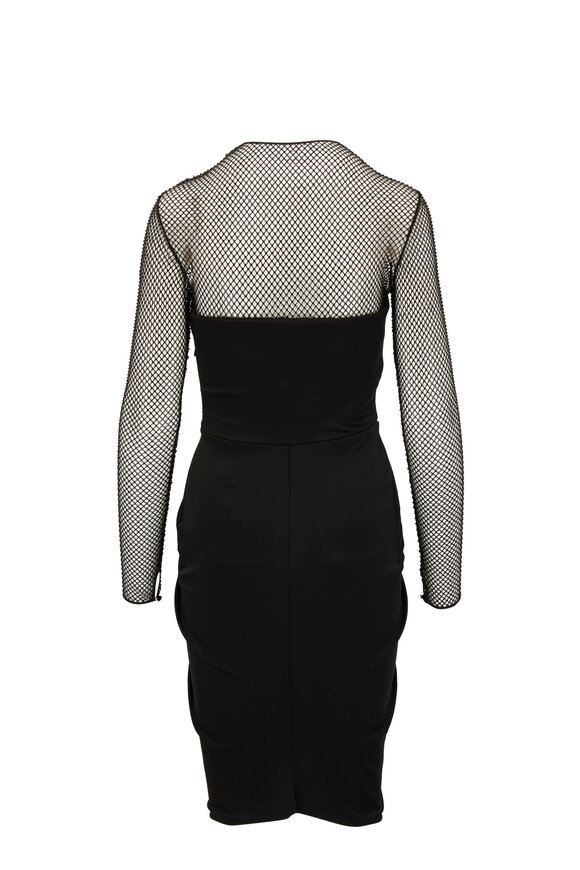 Giorgio Armani - Black Mesh Sleeve Cocktail Dress