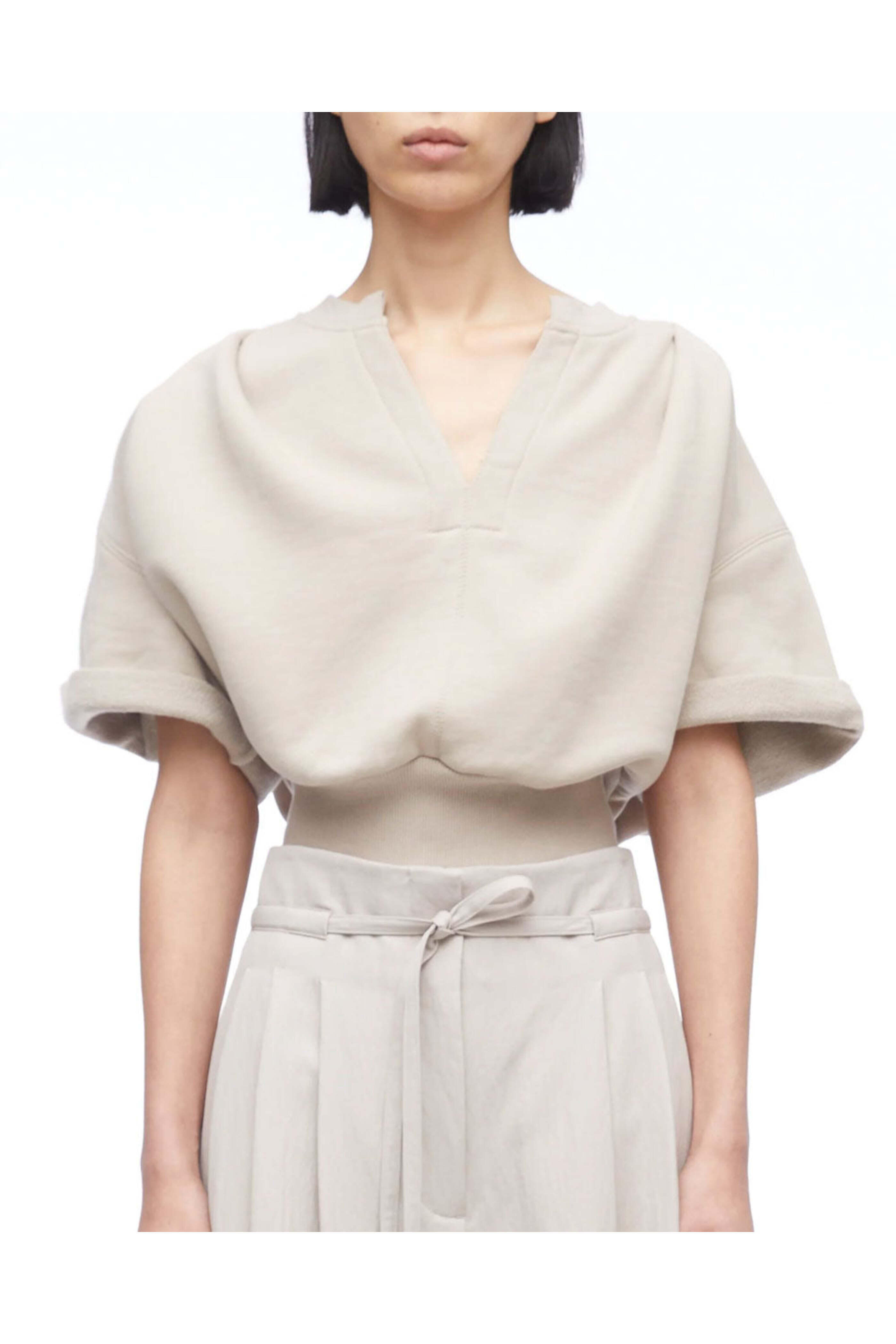 3.1 Phillip Lim - Short-Sleeve Cropped Sweatshirt