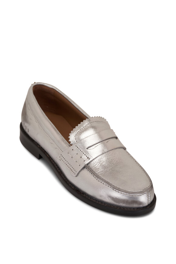 Golden Goose Jerry Argento Grigio Laminated Loafer 