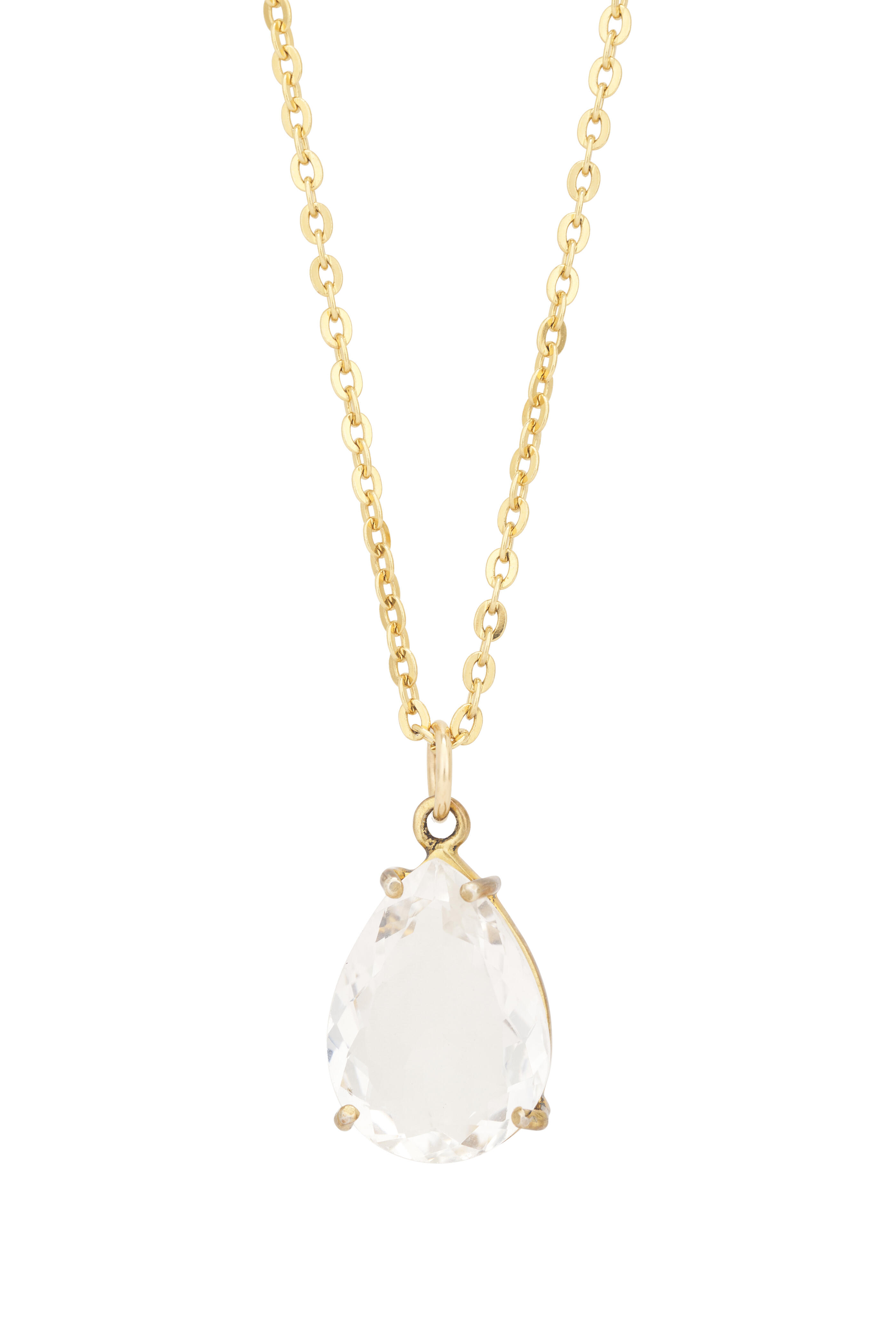Cristina V. - Clear Quartz Tear Drop Pendant Necklace