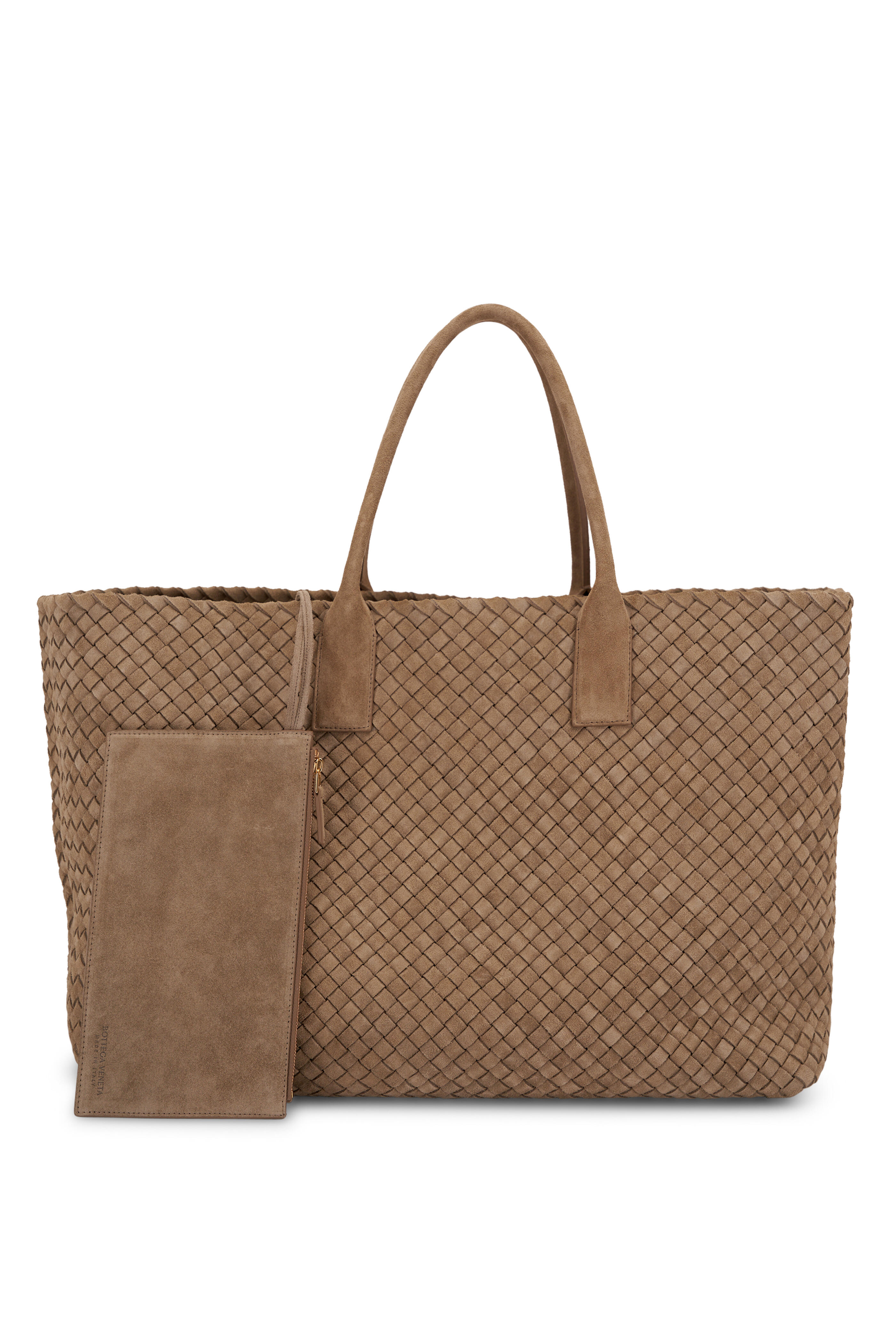 The Row brown Ostrich Leather Trench Tote Bag
