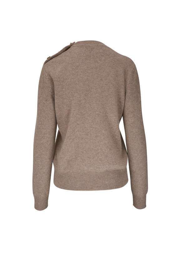 Bottega Veneta - Classic Desert Cashmere Button Shoulder Sweater