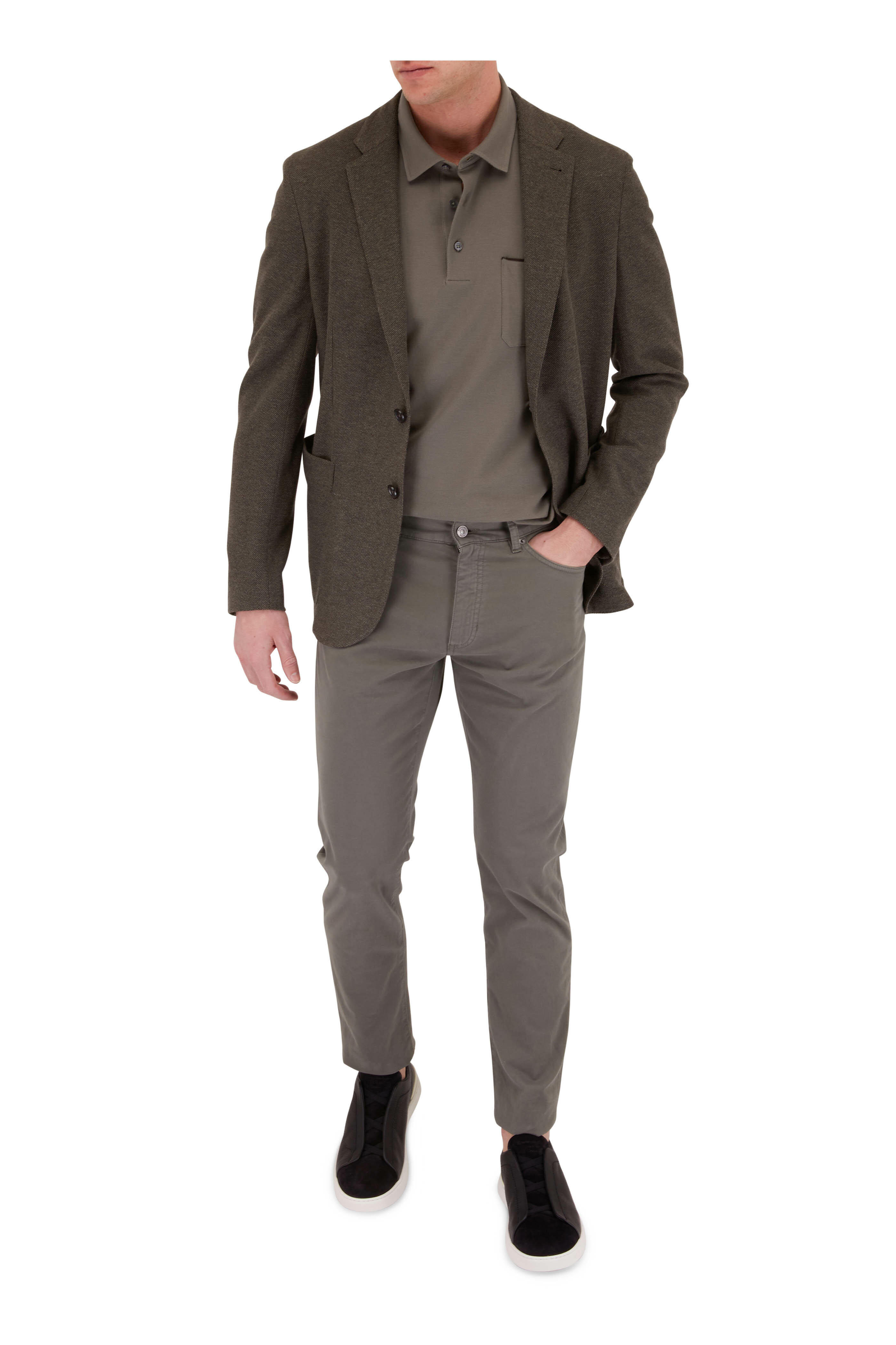 Zegna - Gray Green Five Pocket Pant