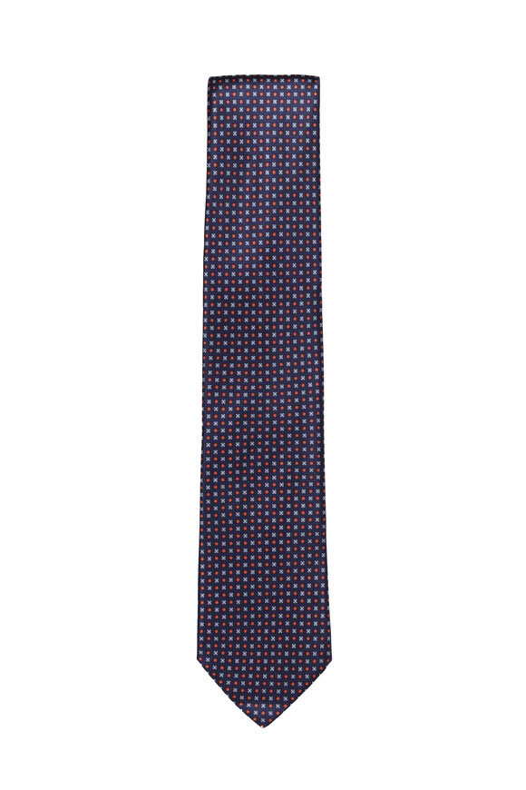 Geoff Nicholson Orange & Grey Silk Necktie
