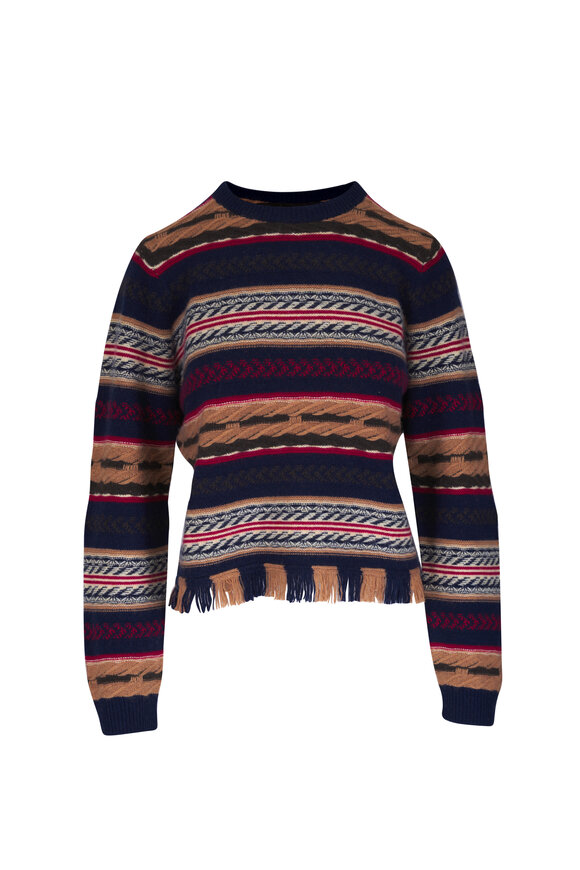 Guest in Residence Multicolor Western Stripe Wool & Cashmere Sweater