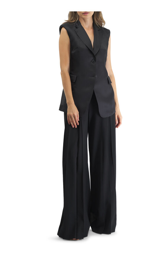 Akris - Tybalt Black Tailored Silk Gauze Sleeveless Vest