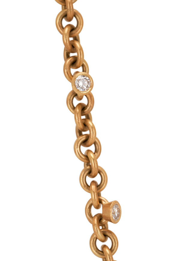 Malcolm Betts - Yellow Gold Link Diamond Necklace