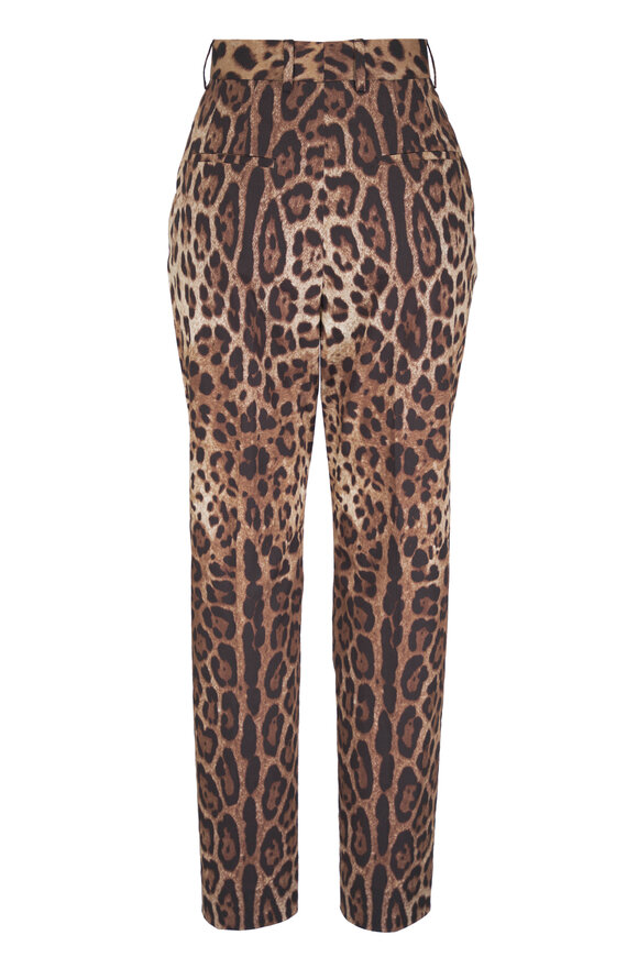 Dolce & Gabbana Animal Print Cotton Poplin Straight Leg Pant - view 3