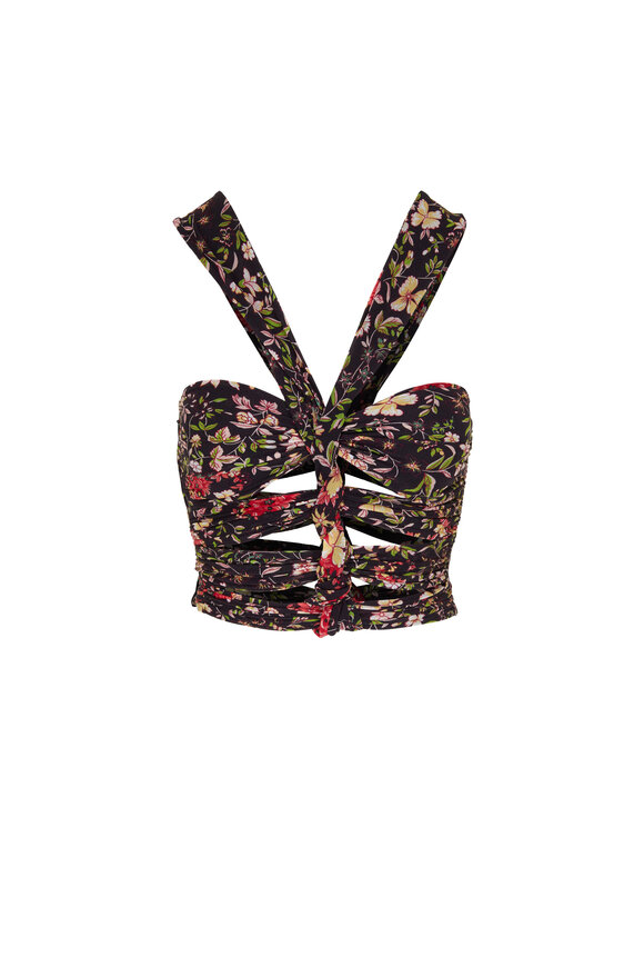 Etro - Black Multi Vector Crop Halter Tank