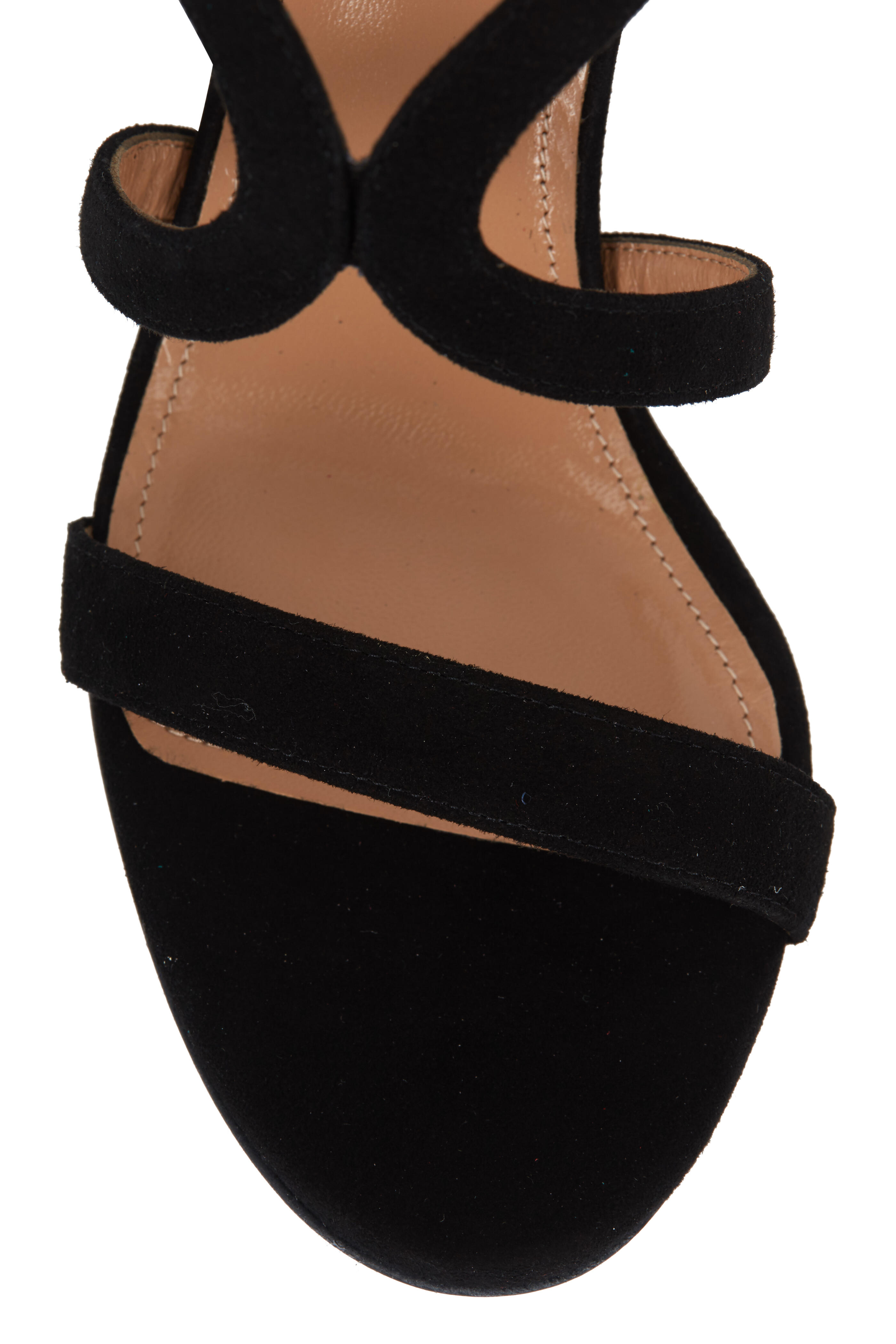 Aquazzura - Morena Black Suede Sandal, 85mm | Mitchell Stores