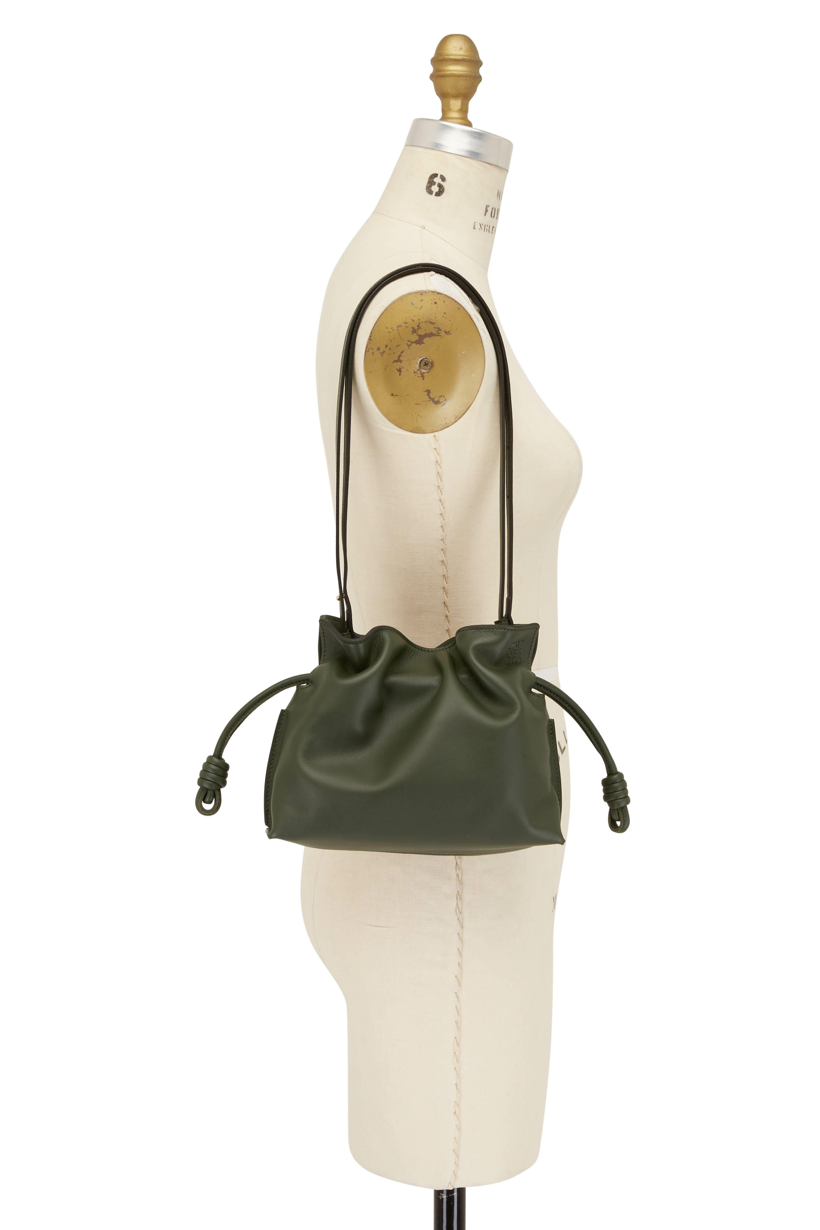 ショルダーバッグ・ポシェット Loewe Khaki Nappa Leather Large Flamenco Shoulder Bag Loewe Flamenco Mini Crossbody Bag in Napa Leather | Neiman