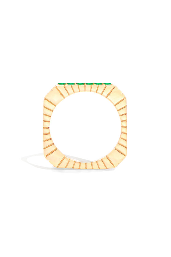 Campbell + Charlotte - Spark Etched Emerald Stacking Band Ring