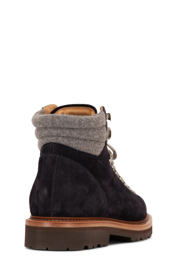 Brunello Cucinelli - Navy Blue Suede Hiker Boot 