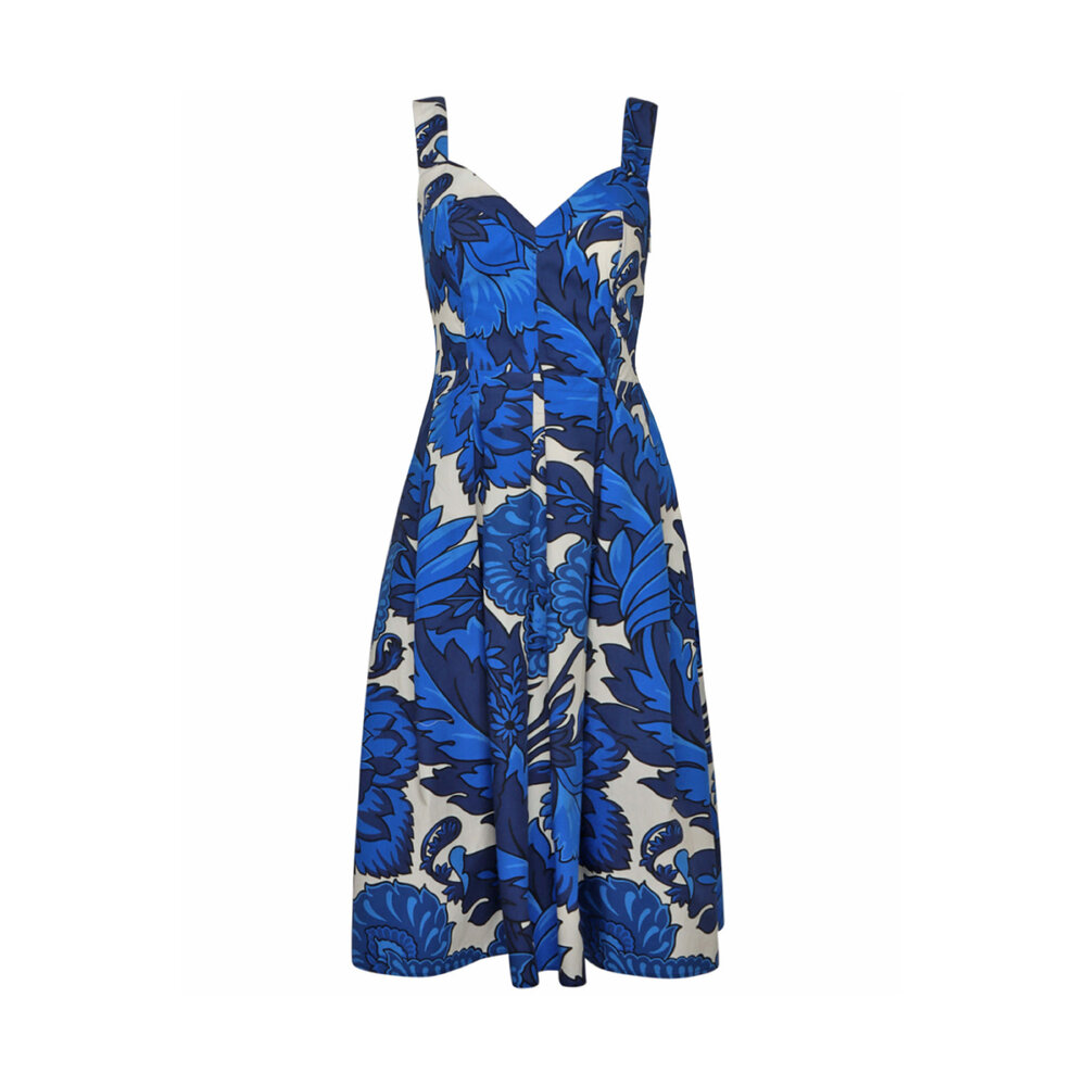 Etro - Blue Printed Bustier Midi Dress | Mitchell Stores