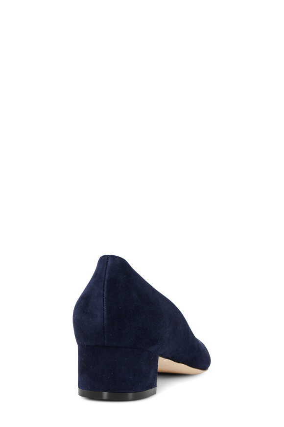 Manolo Blahnik - Listony Navy Blue Suede Pump, 30mm