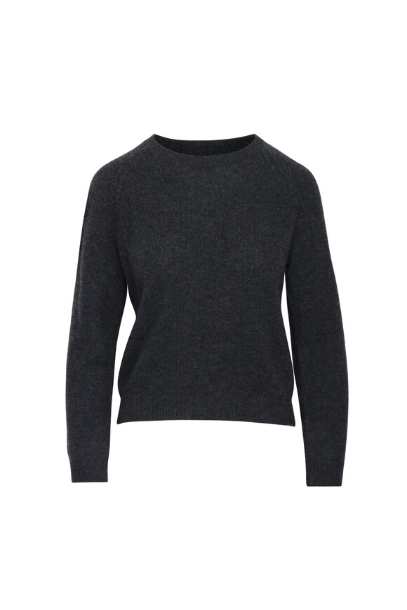 Jumper 1234 Crop Charcoal Grey Crewneck Sweater